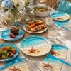 100 Pcs Beach Tableware Set Serves 25 – Disposable Ocean
