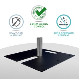 Urquid Linen, (Base & Pin, 18"x18", 18lbs, Medium Duty Pipe and Drape Hardware for Event Decoration, Backdrops, Photobooths, Tradeshow