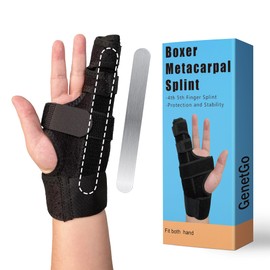 GenetGo Boxer Break Metacarpal Splint Brace - 4th or 5th Finger Splint Support (Medium)