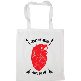 Hippowarehouse Cross my heart and hope to die Tote Shopping Gym Beach Bag 42cm x38cm, 10 litres