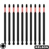 KELSON Impact Rated PZ3 Screwdriver Bits, 150mm Length, S2 Steel,