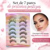 Pestañas Postizas 7 Pares Reutilizables Aspecto Natural