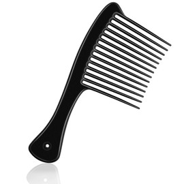 HDAJY Wide Tooth Comb, Large Thickened Hair Comb, Shower Combs for Wet Curly Straight Hair, Round Comb Teeth, no Hair Damage, Black