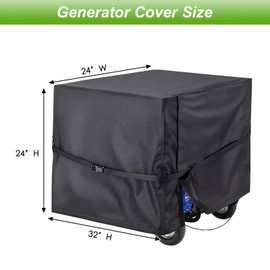 DVBB Outdoor Generator Covers Waterproof Heavy Duty 900D Oxford Portable Generator Cover Universal for 5000-10000 Watt Portable Generators (Black,32x24x24 in)