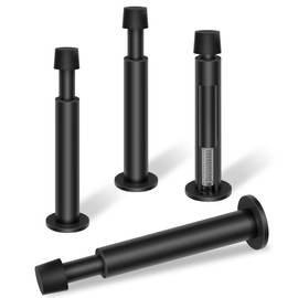 KOLAKO Black Door Stops, 4 Pack Door Stoppers for Wall, 4.4 Inch Doorstop Wall Protector with Rubber Bumper Tip, Door Stoppers for Bottom of Door, Matte Black