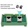RJ45 8P8C DIN Rail Mount Ethernet Dual Female Terminal Connector
