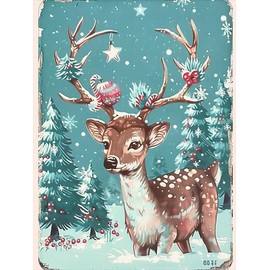 Cute Deer Diamond Painting Kits for Adults, Christmas Deer 5D DIY Diamond Art Kits Full Drill Diamond for Gift Wall Decor Gem Arts - Colour: Cute Deer A, Size: 12x18