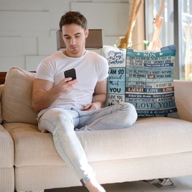 Skizbcw Christmas Son Gifts from Mom, Gifts for Son, Grown Son Gifts, Son Birthday Gifts from Mom, Gifts for Adult Son, Mom to Son Gifts, to My Son Throw Pillow Covers 18 x 18 inch