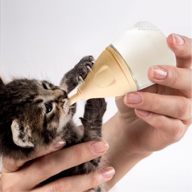 RockTech Ergonomic Kitten Bottle Feeding kit, Puppy Bottles for Nursing Puppy Milk -40ml Anti-Choking Slow Flow Nursing Bottle for Newborn Kittens/Puppies/Small Animals,Silicone Feeder(Yellow)