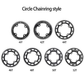 104 BCD Chainring 50T 7-12 Speed Compatible CNC 7075 Aluminum Narrow Wide Tooth Round Chainrings for MTB/Road Bike Ebike Chainwheel Black