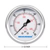 MEASUREMAN 2-1/2" Dial Size, Liquid Filled Pressure Gauge, 0-60psi/400kpa, 304