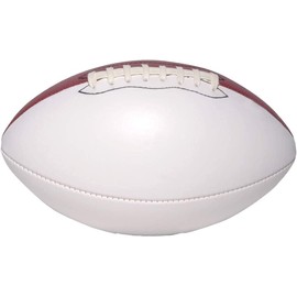 Ballstars Autograph - Fútbol en blanco de tamaño mediano de 9 pulgadas sin base | Talla oficial 3 | Trofeo de fútbol para firmar con dos paneles blancos