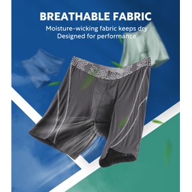 Separatec Dual Pouch Underwear for Men Moisture Wicking Breathable and Soft Men's Underwear Boxer Briefs with Fly 3 or 6 Pack(M, Black/Dark Gray/Dark Blue/Light Blue/Moonlight Blue/Sage Green)