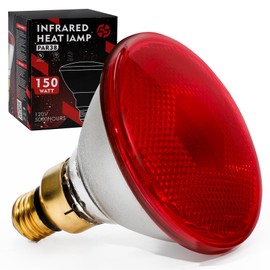 SFYJZJUUS Upgraded 150W PAR38 Infrared Heat Lamp Bulb for Chickens & Reptiles - E26 Brooder Heat Lamp, 90% Energy Saving Halogen Heater for Chicks/Pets, Red Light (30-Day Warranty)
