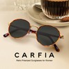 CARFIA Stylish Polarised Women's Sunglasses with Round Glasses Frame Vintage