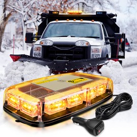 Nilight 12 Inch Roof Top Strobe Lights 48LED Hazard Light Emergency Safety Warning LED Flashing Bar Magnetic Mount 12V 24V Cars Trucks Tractors Snow Plows Construction Vehicles