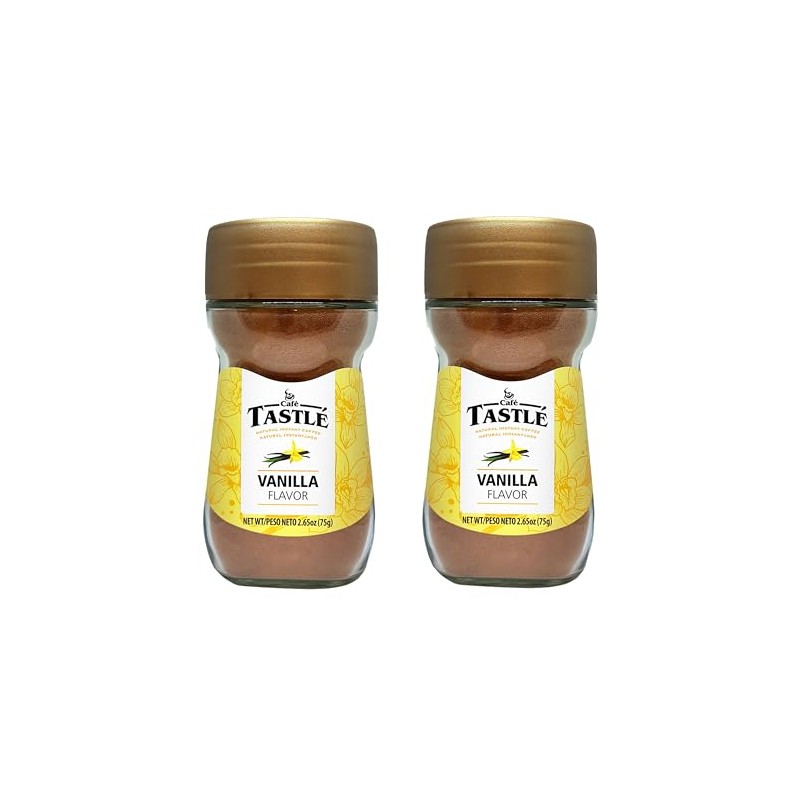 Café Tastlé Natural Flavored Instant Coffee, Vanilla Flavor, 2 Jars