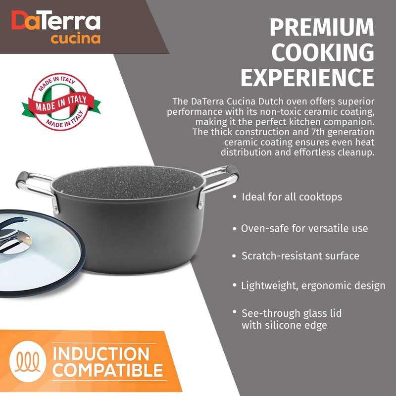 DaTerra Cucina - 5 Qt Nonstick Ceramic Dutch Oven Pot