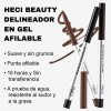 Heci 3 Colors 1set Waterproof Eyeliner Pencil Vegan Organic Smudge-Proof