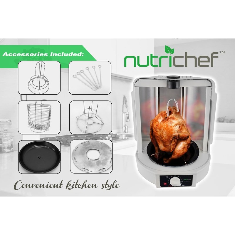 NutriChef Vertical Rotisserie Oven Roaster - Rotating Shawarma/Kebab Machine with