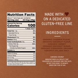 Lovebird Gluten Free Cereal Cinnamon 3 Pack - Organic Grain Free Cereals Paleo AIP Dairy Free Keto Friendly No Refined Sugar Healthy Snacks for Kids, Adults