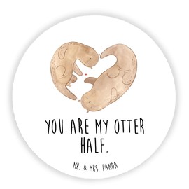Mr. & Mrs. Panda Round Magnet Otter Heart - Gift, in Love, Whiteboard Magnet, Couple, Decorative Magnet, Great Love, Anniversary, Love Gift, Love You,