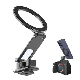LICHIFIT Camera Smartphone Holder, Compatible with Magsafe, Aluminum, Adjustable Angle, Cold Shoe, 1/4 Screw Hole, Smartphone Fixing Bracket, Magnetic Ring, Connects to Cameras, Tripods, Selfie