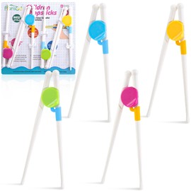 HANSGO Kids Chopsticks, 4 Pairs Training Chopsticks for Toddler Beginners Baby Children, Dishwasher Safe, Fun Gift & Stocking Stuffer for Kids