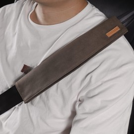 URIZZD 2 PCS Car Seatbelt Covers for Adults, Leather Seat Belt Cushion Shoulder Pad for Women, Car Accessories Protector for More Comfortable Driving (Mocha)