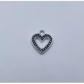 Unbranded 10 Silver Tone Heart Pendant Charms Crafting Craft Metal Pendant Tone 0.5" Inch