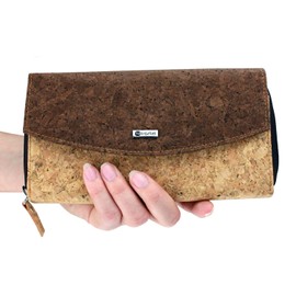 retrostiel Cork Wallet for Women with RFID Protection, Cork Wallet for Women, Vegan Women's Purse, Brown