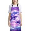 Snilety Purple Dolphin Apron for Women with Pocket Waterproof Canvas