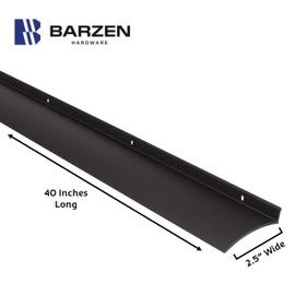 Barzen Door Rain Drip Guard - 2.5 Inch Aluminum Black Finish Rain Deflector for Windows & Doors - 40 Inch Long