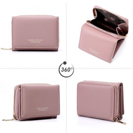 HAIWILL Mini Purse Women's Leather Small Purse Women's Large Capacity Purse Women's Small Purse Women's Purses Many Compartments Large, amethyst, Compact