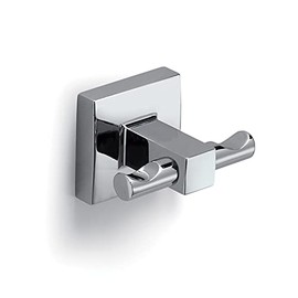 GEDY G-Pukhet, Appendiabiti Doppio, Finitura cromata, Misure 4,5 x 6,5 x 4,8 cm, Porta Asciugamani in Acciaio Inox e Cromall, 2 Anni di Garanzia, Design R&S