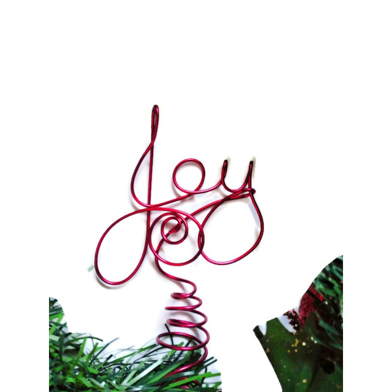 Mini Joy Wire Word Tree Topper For Small Trees