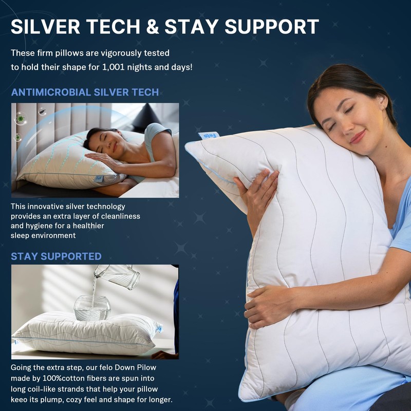 felo Feather Down Pillow Queen Size, CloudFusion Goose Down Pillow