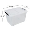 Easymanie 50 Quart Plastic Wheeled Storage Bin, 4 Packs, Plastic