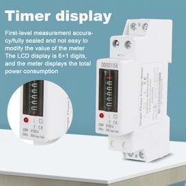 Jadeshay Electricity Meter, DIN Rail, AC Meter, 1 Phase KWh Meter, 5 (32) A Watt Meter, Energy Meter, Power Consumption Meter, 220 V