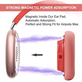 XINRUISEN Professionelle Ohrpolster für Airpods Max, Magnet Kopfhörer Ohrpolster Ersatz für Airpod Max bei Durable Mesh Textile/Memory Foam Ohrpolster Bequeme und einfache Installation-Rot