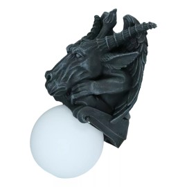 Baphomet Sabbatic Goat Pentagram Sigil Gargoyle Small Wall Sconce Lamp