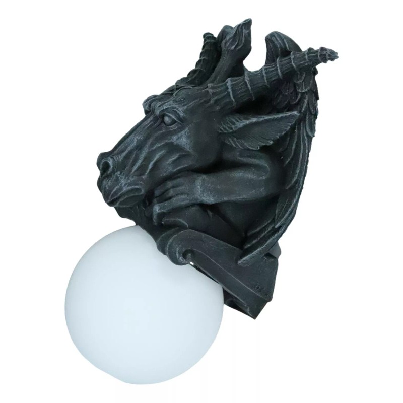 Baphomet Sabbatic Goat Pentagram Sigil Gargoyle Small Wall Sconce Lamp