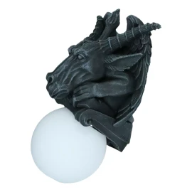 Baphomet Sabbatic Goat Pentagram Sigil Gargoyle Small Wall Sconce Lamp
