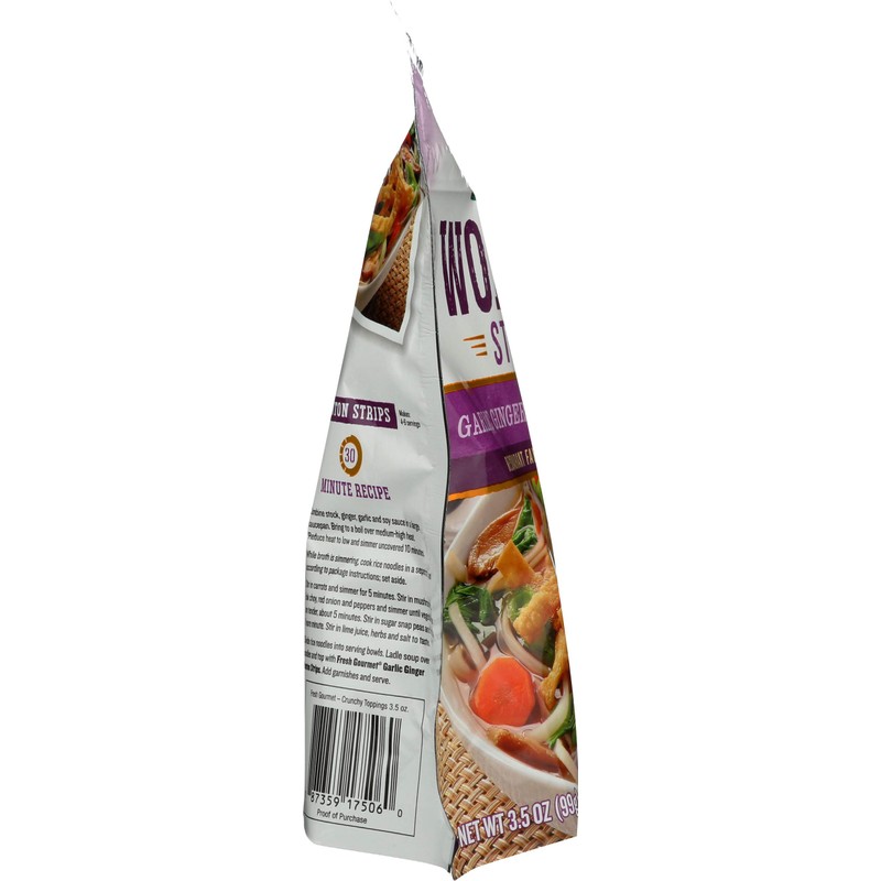 Fresh Gourmet, Wonton Strip, Garlic Ginger, 3.5 Oz