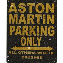TRACY'S SIGNS 8X10in ASTON MARTIN PARKING SIGN RUSTIC STYLE 8x10in 20x25cm CAR SHED TIN GARAGE WORKSHOP WALL ART