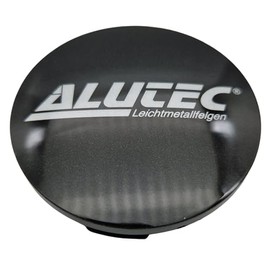 1X Alutec Nabendeckel 60mm Graphit (N23) Logo Silber - Original Felgendeckel/Nabenkappe/Hubcap