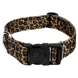 Country Brook Petz - HossFit Jr Wide Deluxe Dog Collar - Animal Print Collection Featuring Wild Designs (Leopard Print, Large)