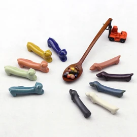 Dalsalt cute ceramic chopstick spoon holder, cat spoon holder (10 colors), blue / 달소금 귀여운 도자기 젓가락 숟가락 받침대 개냥이 수저받침(10color), 블루