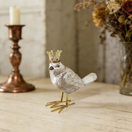 Gishima Bird Figurine Birds Decoration Resin Bird Figurine Home Decor Vintage & Modern Royal Crowned Bird Decor Statue Bird Ornaments & Gifts