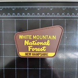 White Mountain National Forest Patch Tactical Rubber 3.75" x 2.5" New Hampshire Hook And Loop Sew On Patches Made In America Gift NH